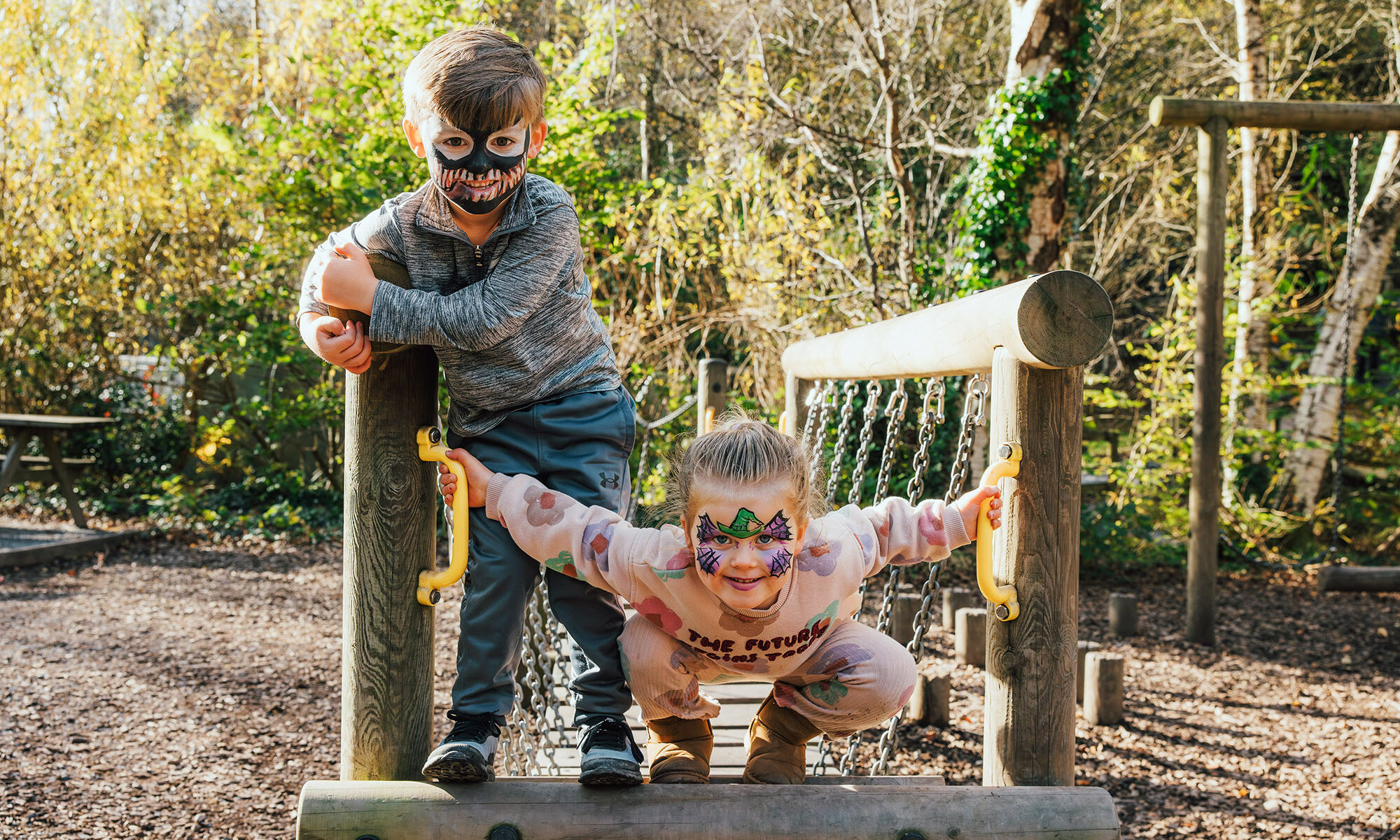 children dressed for Halloween at Greenwood Family Park