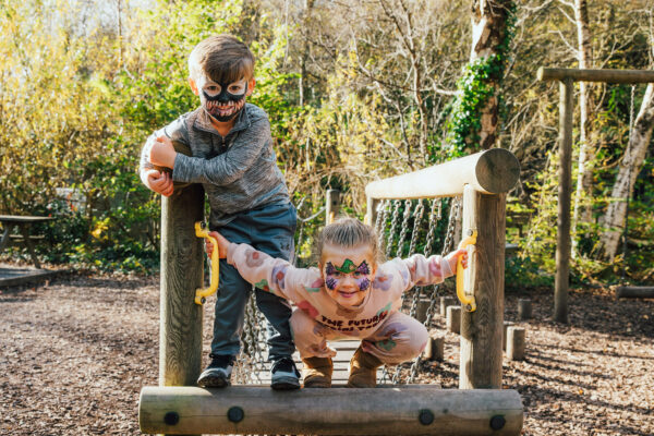 children dressed for Halloween at Greenwood Family Park